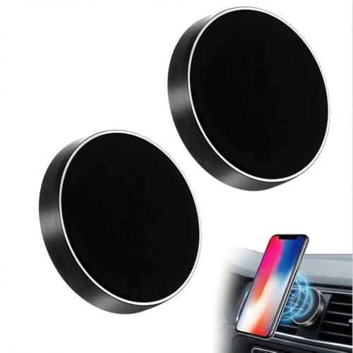 Paicreate 2 Pièces Support Téléphone Voiture Magnétique Universel | Livré avec plaques métalliques autocollantes, compatible iP-hone, Sam, Hua-wei et tous téléphones Android