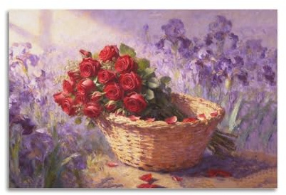 Dekorative Poster im Vintage-Stillleben, französische rote Rose, gemütliche Dekorationen für Eingänge, Flur, Schlafzimmer und Wohnzimmer, 20 x 30 cm