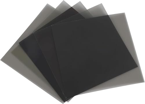 Lineare Polarisationsfolie 5er Pack, 10x10 cm LCD/LED Polfilter ohne Kleber für Fotografie, Physikunterricht, Optik & DIY, polarisierende Filterfolie für Lichtexperimente, Kamera, Monitor und
