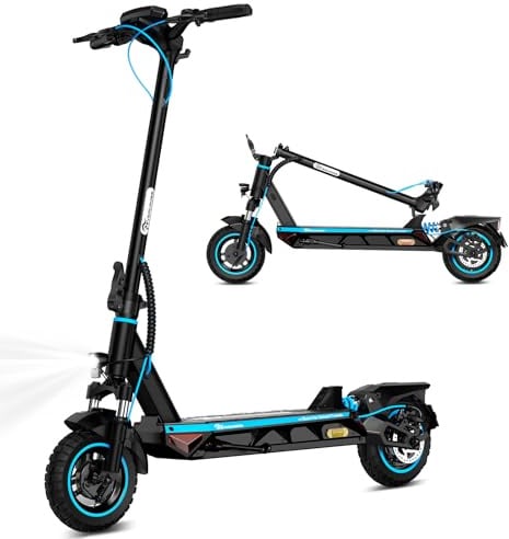 EVERCROSS A1 E-Scooter mit Straßenzulassung (ABE), 500W Motor, 10 Zoll Offroad Vakuumreifen, 46,8V 716,04WH Akku bis 70 km Reichweite, Faltbarer Elektroroller für Erwachsene mit App & LED-Display