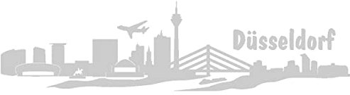 Samunshi® Autoaufkleber Düsseldorf Aufkleber Skyline in 8 Größen und 25 Farben (15x3,8cm Silber)