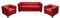 Mendler 3-1-1 Sofagarnitur Couchgarnitur Loungesofa Lille - Leder rot