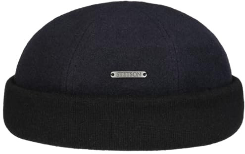 Stetson Sparr Dockercap - Wintermütze Herren - Dockermütze mit Fleecefutter - Wollmütze mit Kaschmir - Mütze Herbst/Winter - Herrenmütze dunkelblau XL (60-61 cm)
