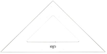 Graphoplex Zeichendreieck, 45 ° 3 Kanten schmutzabweisend transparent 50 cm durchsichtig