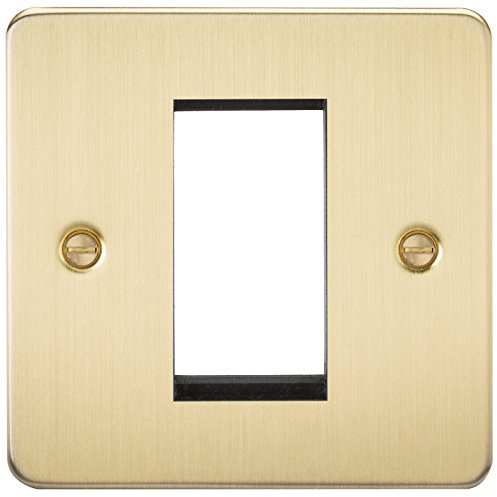 Flat Plate 1G Modular Faceplate - Brushed Brass