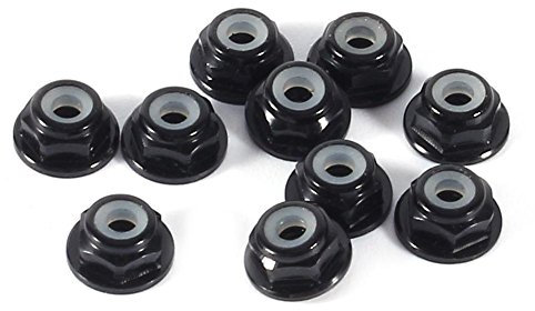Sechskant selbstsichernde Muttern 10 Stück M2-Mutter CNC-Aluminium Flansch Nylon selbstsichernde Metallmuttern schwarz