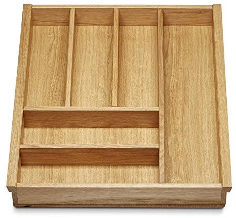 Orga-Box III EICHE Besteckeinsatz für 50er Schublade für Nobilia ab August 2012 (473 x 397 mm) Holz-Besteckkasten mit 6 Fächer