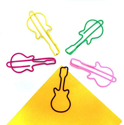 Egurs Büroklammern 24pcs Bunt Gitarre Form Deko Paperclip Briefklammern