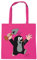 Logoshirt® Der kleine Maulwurf Baumwolltasche I Stofftasche I Stoffbeutel bedruckt pink I Jutebeutel 100% Baumwolle I Stoffbeutel mit langen Tragegriffen I pink I Lizenziertes Originaldesign