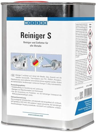 WEICON Reiniger S, farblos, 1 L | Reiniger und Entfetter für Metall, Glas, Keramik und Kunststoff, Metallreiniger, Oberflächenreiniger, Industriereiniger
