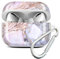 JAHOLAN Kompatibel mit AirPods Pro Hülle Silikon Marmor Stoßfeste Kopfhörer Taschen Case Schutzhülle Zubehör mit Karabiner Kompatibel mit AirPod Pro Violett Pink