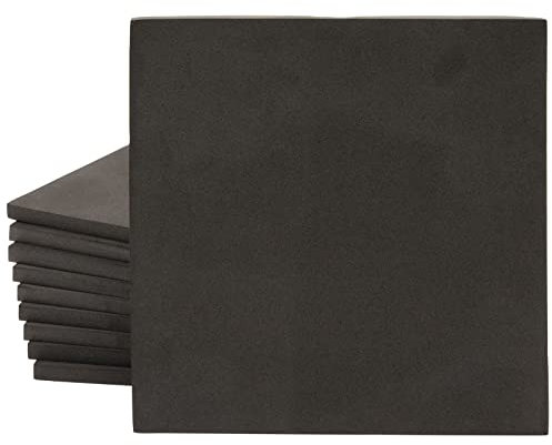 10 mm EVA-Schaumstoffplatten, 10 Stück Schaumstoff-Zuschnitte zum Basteln, für Modellbau, Cosplay-Kostüme, Schwarz, Je 24,4 x 24,4 cm