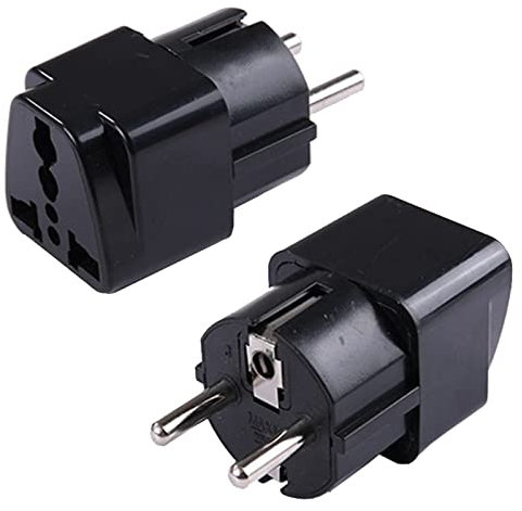 EU to US/UK/AU Steckdosen Konverter, 250V 2500W AC Reisestecker Steckdosenadapter, Europäische Länder Aufladen Universal Stecker/Buchsen Konverter Adapter (Schwarz)