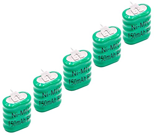 vhbw 5X NiMH Pile Bouton de Remplacement pour Type 5/V150H 3 épingles 150mAh 6V Convient pour Les Batteries de modélisme etc.