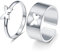 Aukmla Paar Ringe Silber Schmetterling Ring Set Freundschaft Schmetterling Paar Ring Set Hochzeit Einstellbare Fingerringe für Damen und Herren