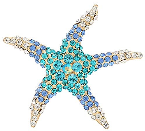 ZJchao Corsage en étoile de Mer, Broche en Diamant Complet étoile à Cinq Branches, Broches pour Accessoires de Vêtement, Bijoux pour Femmes
