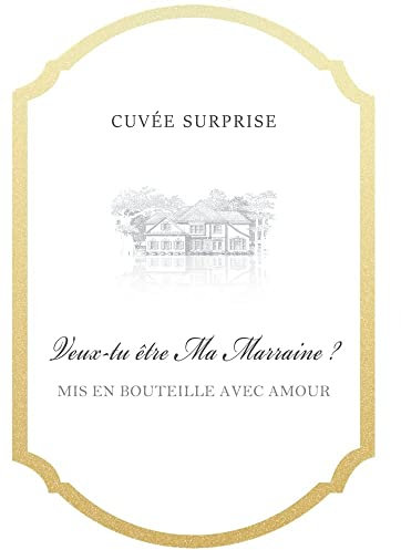 Étiquette pour Bouteille de vin pour Marraine/Parrain Demande,Marraine Parrain Annonce,Cadeau Annonce de Grossesse,Cadeau Futurs marrraine/Parrain,Bébé est en Route, Cuvée spéciale (marraine)