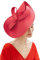 BABEYOND Chapeau Bibi Kentucky pour Femme en Paille pour Cocktail Mariage, Rouge, Taille Unique