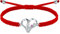 J.Endéar Bracelet Femme pour Mère Argent 925 Bijoux en Cordon Tressé Fait Aain Coeur d'amour Zirconium Cubique Rouge Bracelet Maman Cadeau pour Maman, Rouge