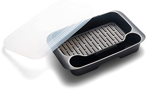 Outset 76204 Station de préparation de barbecue avec couvercle, 38,1 x 25,4 x 6,6 cm