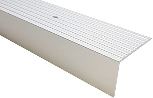 Effector Treppenkantenprofil extra breit Alu 180 cm 65x42 mm Silber | Extra Breites Profil, Robuste Konstruktion, Hohe Belastbarkeit
