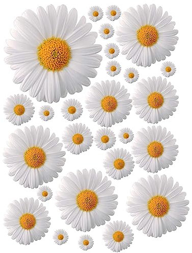 GamesMonkey® - Adesivi Auto Fiori Margherite Prilblumen Tuning - 27/54 / 108 Pezzi - Carrozzeria Divertenti Moto Bicicletta Stickers Vetri Casco (Small, 27 Pezzi, Col 010)