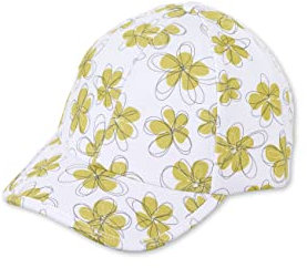 Sterntaler Baby Mädchen Baby Cap Baseball-Cap Blumen - Baby Baseball Cap, Kinder Basecap - aus Jersey Baumwolle mit Print - weiß, 49
