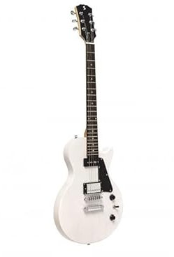 Stagg SEL-HB90 WHB E-Gitarre Standard-Serie mit massivem Mahagoni-Körper und flachem Tisch
