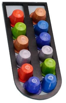 Supporto per capsule da caffè Nespresso, supporto per cialde e cialde, per 12 capsule da parete, colore: nero