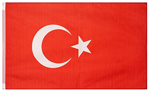 MUWO Flagge Nations Together 90 x 150 cm Nationalmanschaften, doppelseitige Gartenflagge, wetterfeste Fanflagge, Fußballflagge Polyester Länderfagge Deutschland mit Ösen (Türkei)