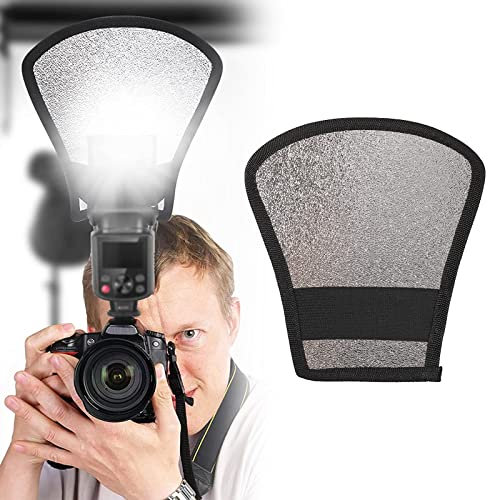 Diffusore Flash Portatile Universale, Riflettore Speedlight Esterno per Fotocamera, Argento Bianco - per Studio Fotografico e Fotografia all'Aperto