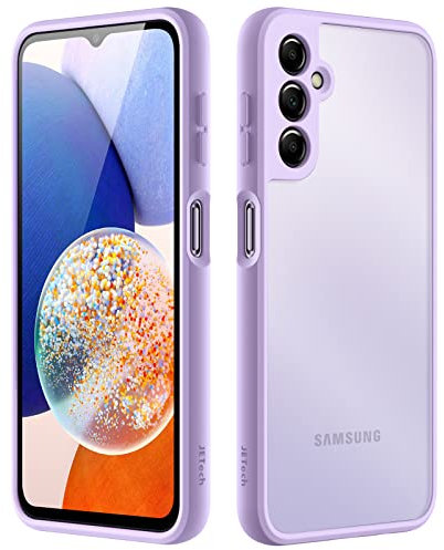 JETech Matt Hülle für Samsung Galaxy A14 4G / 5G 6,6 Zoll, Mattierte Durchscheinende Handyhülle Rückseite Dünn Schutzhülle, Anti-Fingerabdruck (Lila)
