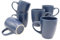 HOMD Coffee Cup Set 6-12oz Large Handle Ceramic Cup for Coffee, Soup, Tea, Milk, Latte, hot Cocoa, Ladies, Men-New Porcelain Mug Set (Dark Blue)