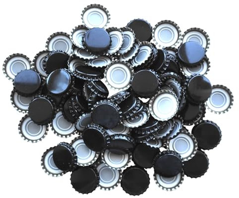 BALLIIHOO 29mm Large Crown Caps - Pack of 100 x Black - for Champagne and Oversize Bottles