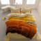 Pureant Weiß Orange Samt Tröster Sets Full Frauen Mädchen Weiß und Gelb Farbverlauf Bettwäsche Bettdecken Flauschig Modern Orange Braun Farbverlauf Flanell Steppdecken Aquarell Kunst Bettwäsche Orange