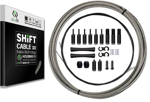 CNC Mountain Bike Gear Cable Set,MTB Gear Cable, Bike Shifter Cable Housing Coated Braided & Teflon Inner line for Road Bike(Black/Gold/Silver/Titanium Silver)