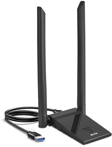 Wifi Dongle,AX1800 Wi-Fi 6 USB 3.0 Wireless Adapter,Dual Band 5GHz/2.4GHz Network USB Wifi Adapter,Dual 5dBi Antennas for PC Desktop Laptop, Low- Latency Gaming, Supports Windows 10/11