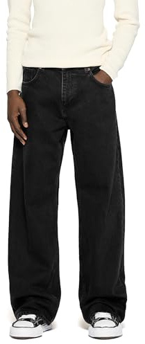Vince Baggy Fit Jeans Black Jeans Herren 5 Pocket Style Mit Knopf- und Reißverschluss 100% Baumwolle, Farbe:Black, Hosengröße:W32 L32
