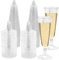 YWKJDDM Champagner Gläser, 25 Stück Silbernem Glitzer Sektgläser Sektkelch Sektflöten Wiederverwendbare Sektgläser Kunststoff, Plastik Champagnergläser für Garten Hochzeitstag Duschen Partys(150ML)