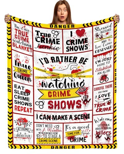 CIUGOIG Wahre Kriminalgeschenke für Frauen, Junkie – Geburtstagsgeschenke für wahre Kriminalität, Flanelldecke, 152,4 x 127 cm – Tatort/Detektivgeschenk – Serienmörder-Geschenk für Horror-Film