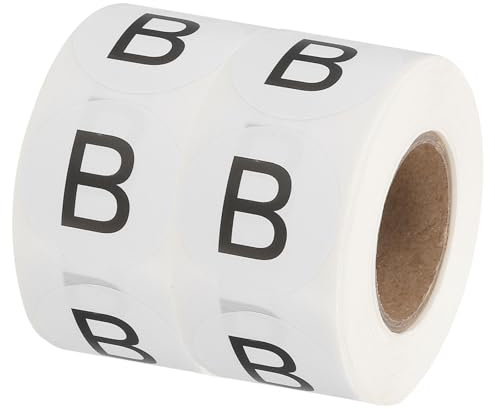 PATIKIL Buchstabe B Inventar Etiketten, 1 Zoll Großbuchstaben Aufkleber Selbstklebende Runde Kreis Codierungspunkte Etiketten (2 Rollen/Insgesamt 1000 Stück) für Büro, Lagerung
