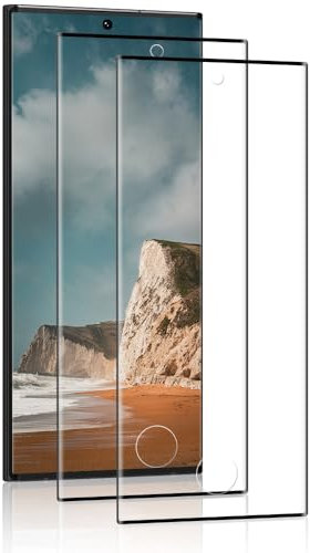 Verre Trempé pour Samsung Galaxy S23 Ultra, Haut Définition Protection écran, 2 Pièces Vitre Protection de Anti Rayures, 3D Couverture Complète, Sensible au Toucher