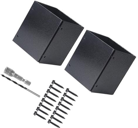 Angoily 2 Sets Railing Post Cover Heavy Duty Leveling Feet Stainless Steel Post Base Brackets Post Base for Mailbox