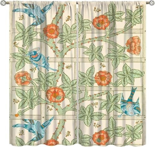 Flächenvorhang Set Vintage-Blumen Moderne Haushalt Schlafzimmer Balkon Wärmedämmung 3D-Druck Vorhang Panel Home Decor Vorhänge Für Wohnzimmer Bedroom Children's Room 300X280 cm (B + H)-620672559