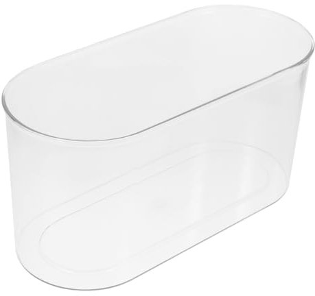 BESPORTBLE Fish Tank Small Aquarium Oval Plastic Desktop Fish Bowl 12 Inch Vase for Office Home Decor