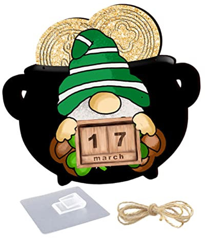 IMIKEYA Zwerg aufgeführt Veranda vor der Tür Willkommensschild im Freien st. Patricks Day Dekoration Kobold-Wand- st. Patricks Dekoration Holzschild für die Haustür Linde