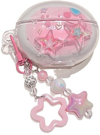 QYFZXLV Earphones Case for Huawei Freebuds 6i/5i,Creative Clear Pattern Soft Protective Shell with Hook,Shockproof Earbuds Cover (Star)