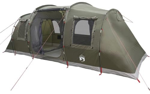 Gecheer Tunnel-Familienzelt Campingzelt Trekkingzelt Outdoor Zelt 6 Personen Olivgrün Wasserdicht