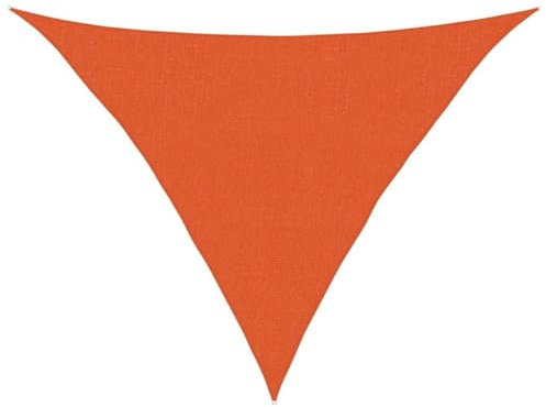 vidaXL Voile d'ombrage 160 g/m² Triangulaire Orange 2,5x2,5x3,5 m PEHD, Voile de Soleil, Voile d’ombrage, Store de Patio, Voile de Pare-Soleil