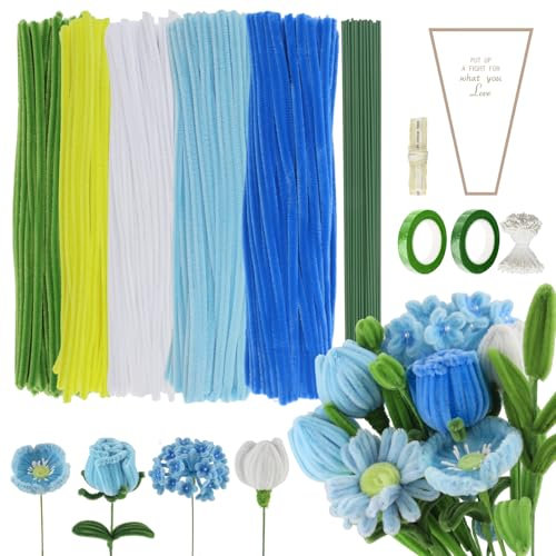 RYAN 400 Piezas Limpiapipas Manualidades con Cinta Cuerda Bolsa de Embalaje Núcleo de Flores Limpia Pipas Para Bouquet Manualidades y Decoraciones